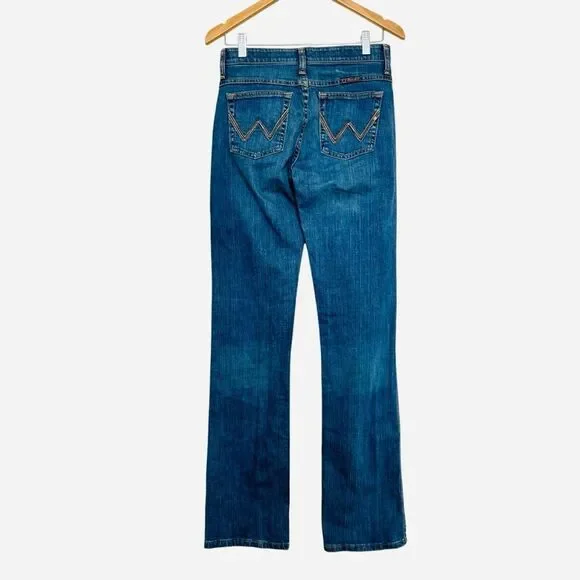 Wrangler Q-Baby Riding Jeans No Gap Waistband Mid rise Bootcut Size 3/4x36 - Picture 4 of 9